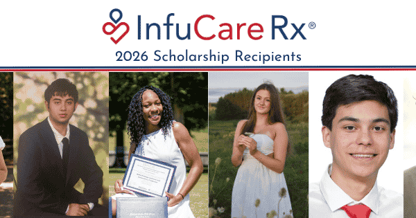 Photos of the 6 InfuCare Rx Scholarship Program Recipients 2026 in a row