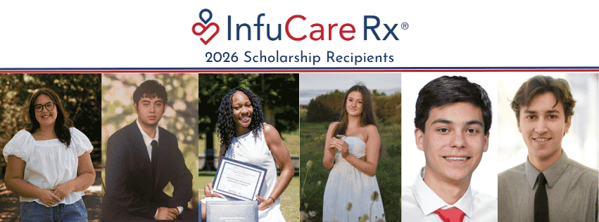 Photos of the 6 InfuCare Rx Scholarship Program Recipients 2026 in a row
